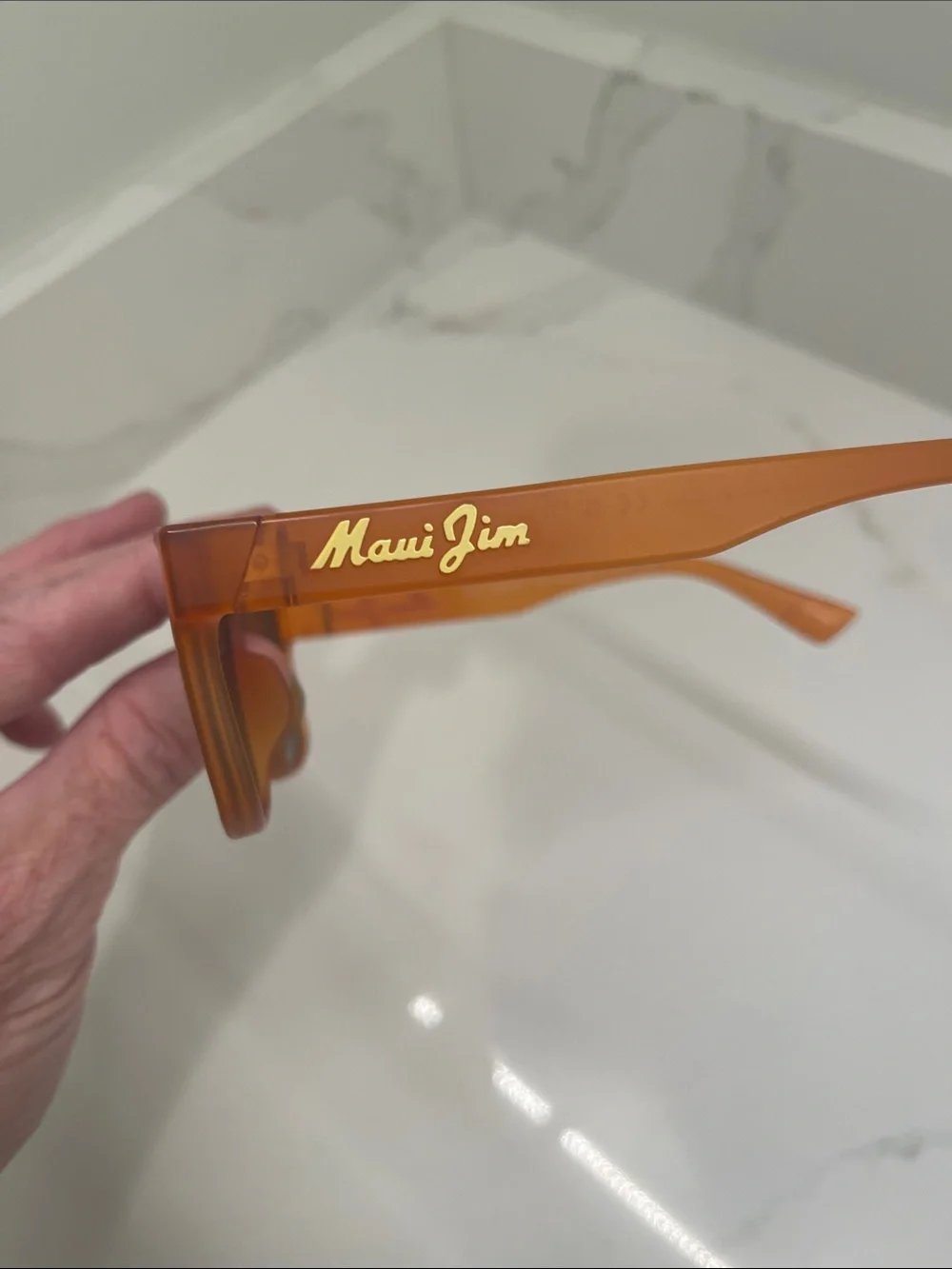 Maui Jim Kuniahi AF Sunglasses in Matte Transparent Orange with Case and Cloth
